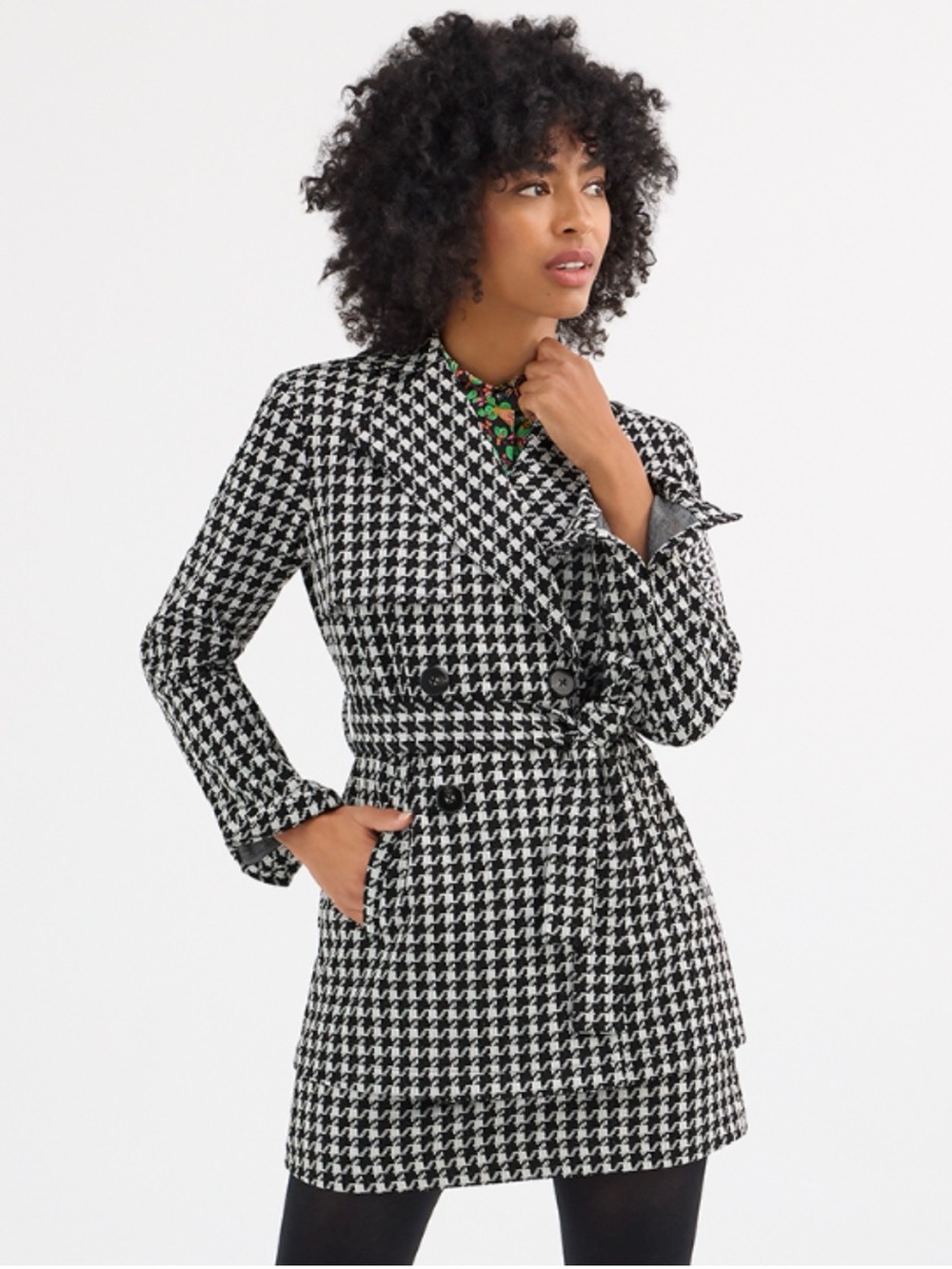 CAbi Passport Houndstooth Jacket (M) and Skirt (10).